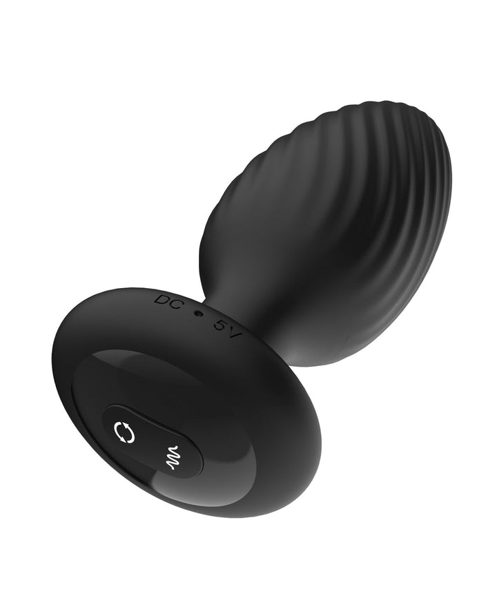 Libertybelle Marketing Nexus Tornado Rotating &amp; Vibrating Medium Butt Plug w/Remote - Black Anal Toys