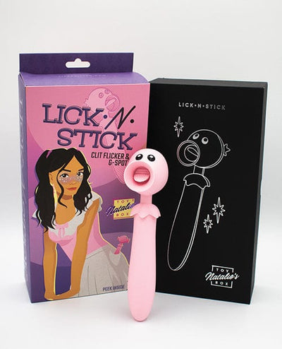 Like A Kitten Natalie's Toy Box Lick N' Stick Clit Flicker & G-spot Vibe - Pink Vibrators