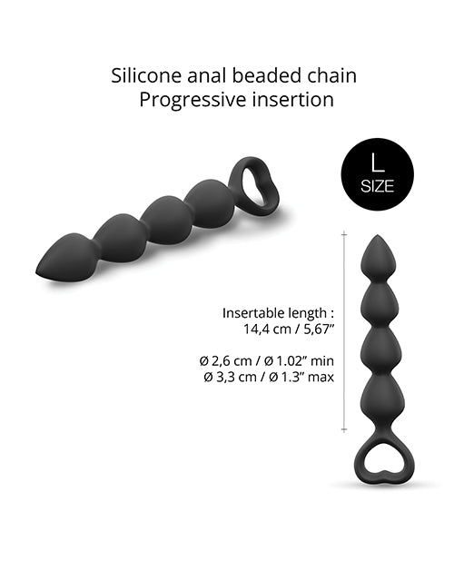 Lovely Planet Love To Love Bing Bang Anal Beads Black Onyx Large Anal Toys