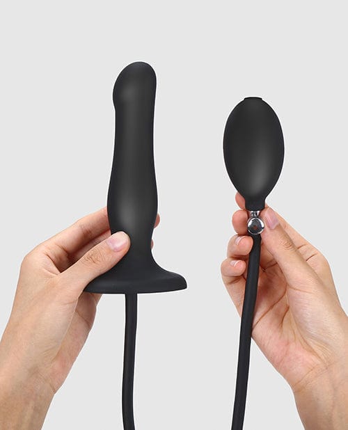 Lovely Planet Strap On Me Inflatable Dildo Plug - Black Anal Toys