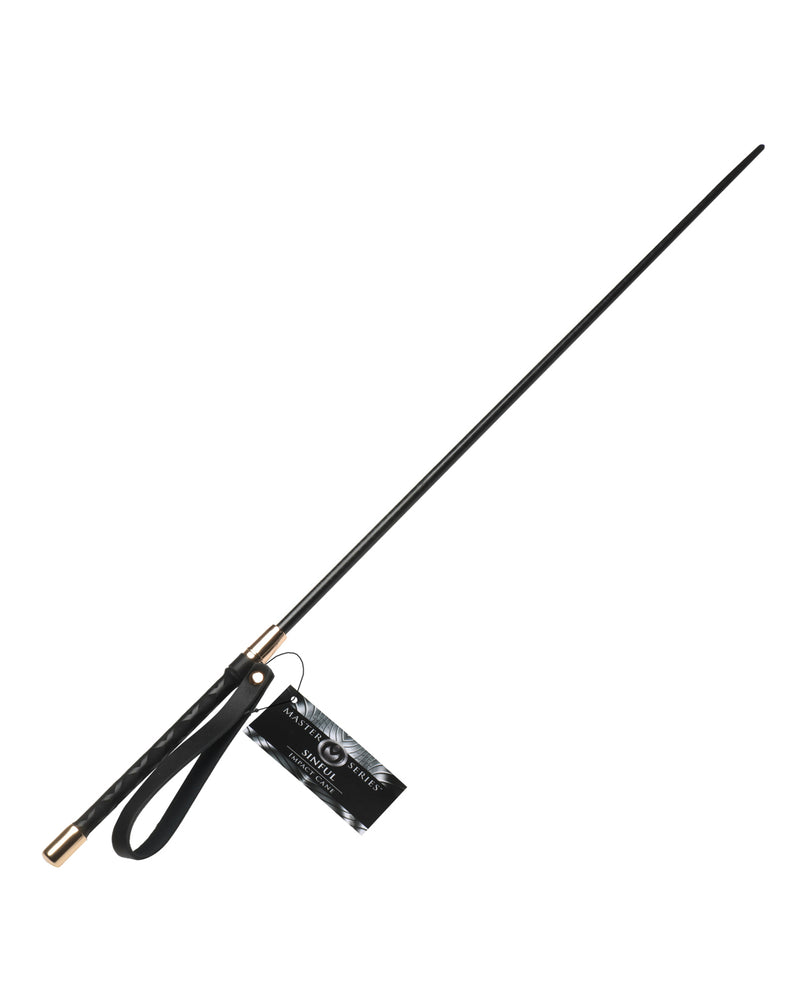 Master Series Master Series Sinful Impact Cane - Black/Gold Kink & BDSM