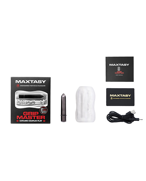 Maxtasy Maxtasy Grip Master Sleeve &amp; Bullet - Clear Penis Toys