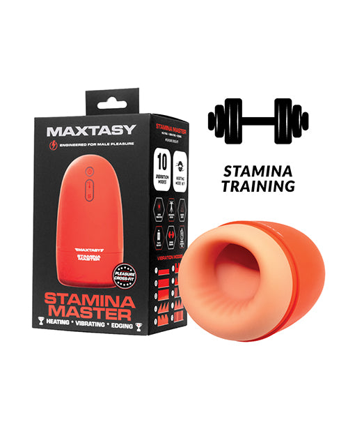 Maxtasy Maxtasy Stamina Master Heat up &amp; Vibrating Stroker - Orange Penis Toys