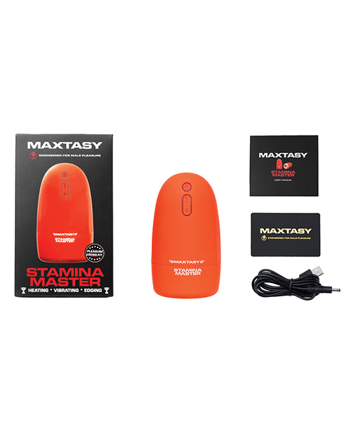 Maxtasy Maxtasy Stamina Master Heat up &amp; Vibrating Stroker - Orange Penis Toys
