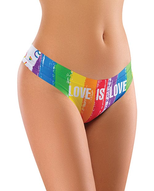 Mememe Usa LLC Mememe Pride Love Is Printed Thong Large Lingerie &amp; Costumes