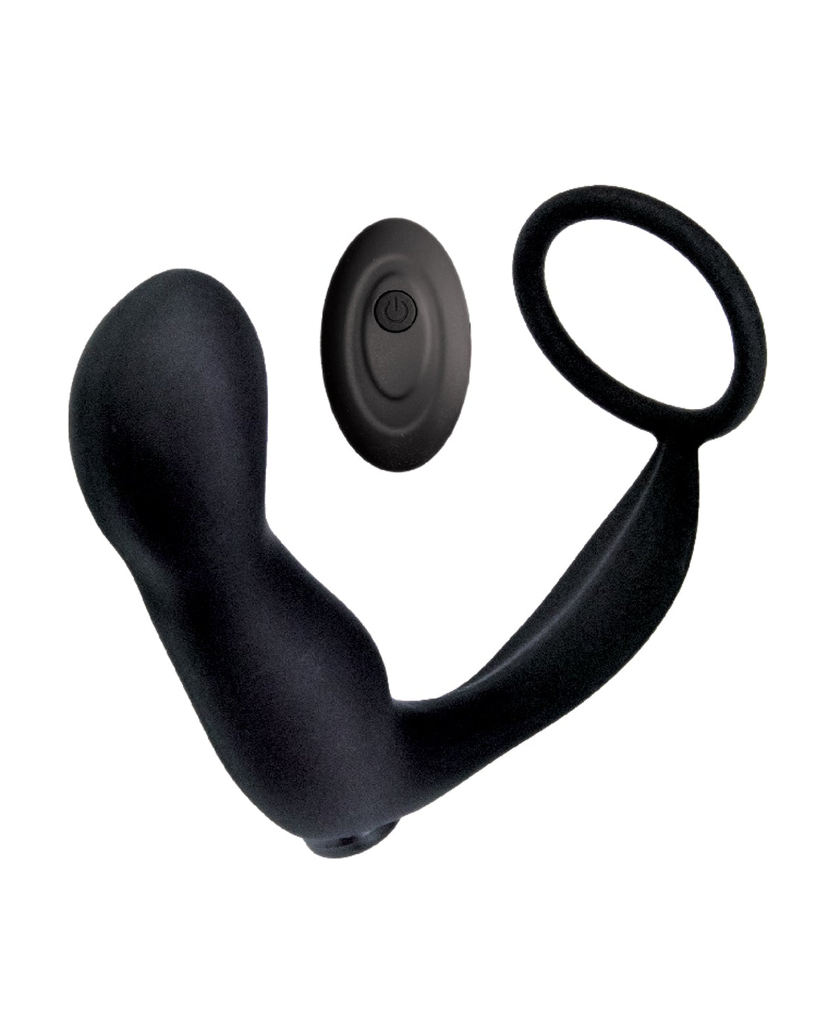 Ass-station Contoured Anal Plug with Remote - Black