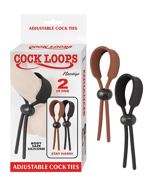 Nasstoys Cock Loops Adjustable Cock Ties - Brown/black Penis Toys