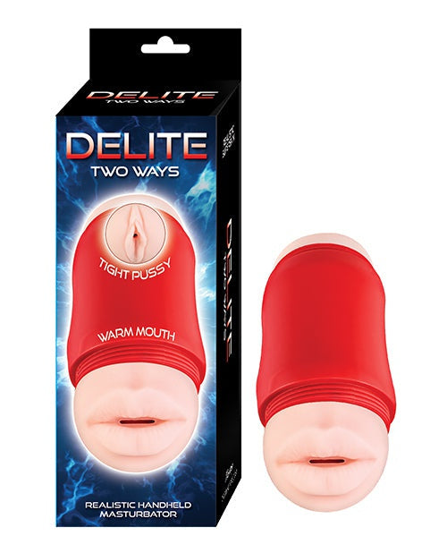Nasstoys Delite Two Ways Mouth &amp; Vagina Masturbator - White Penis Toys