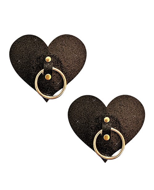 Neva Nude Neva Nude After Midnight Glitter Hoop Heart Pasties - Black O/s Lingerie & Costumes