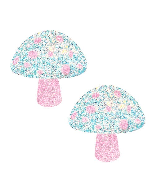Neva Nude Black Light Glitter Shroom Pasties - Pink / white One Size Fits Most