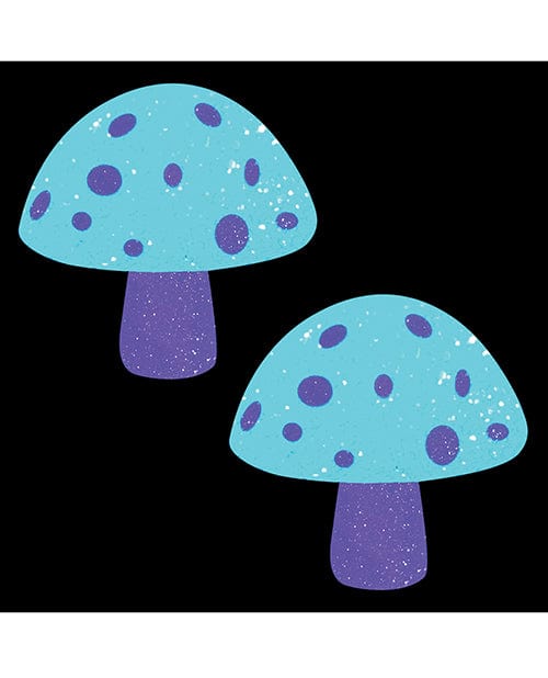 Neva Nude Black Light Glitter Shroom Pasties - Pink / white One Size Fits Most