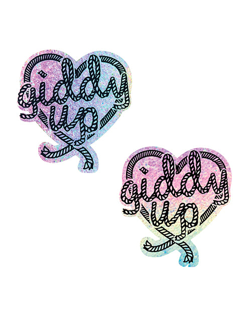 Neva Nude Neva Nude Giddy Up Heart Reflective Pasties - Rainbow O/S Lingerie &amp; Costumes