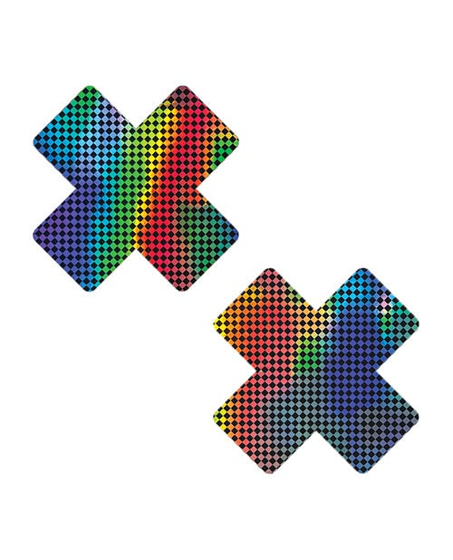 Neva Nude Neva Nude Holographic X Factor Pasties - O/S Rainbow/Black Lingerie &amp; Costumes