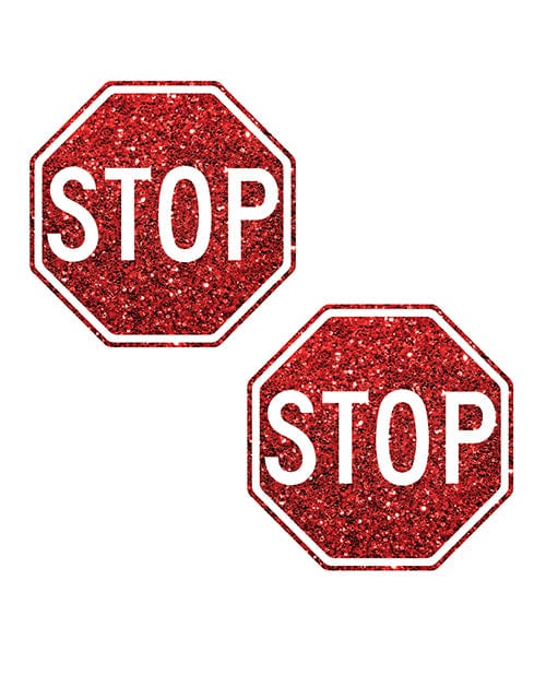 Neva Nude Neva Nude Stop Sign Glitter Pasties - Red O/s Lingerie &amp; Costumes