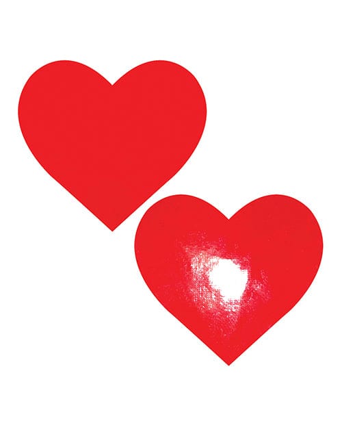 Neva Nude Neva Nude Vixen Queen Status Wet Vinyl Heart Pasties - Red Qn Lingerie &amp; Costumes
