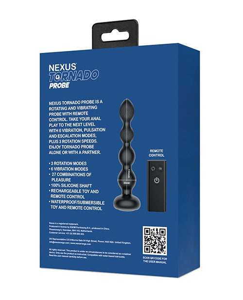Nexus Nexus Torpedo Probe Rotating &amp; Vibrating Butt Plug - Black Anal Toys