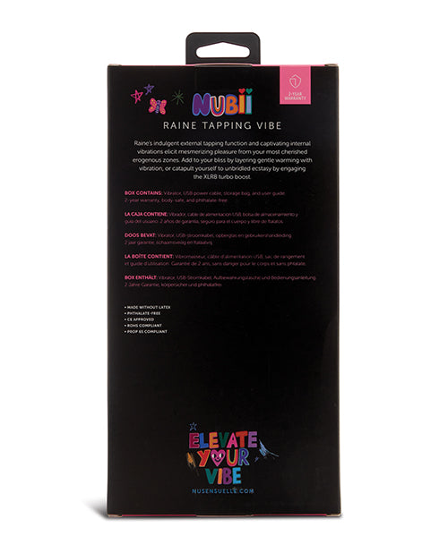 Novel Creations Usa INC Nu Sensuelle Raine Nubii Tapping Vibe w/Turbo Boost &amp; Warming - Purple Vibrators