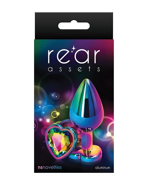NS Novelties Rear Assets Multicolor Heart Rainbow / Medium Anal Toys