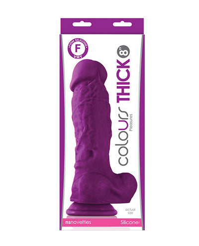 NS Novelties Colours Pleasures Thick 8" Dildo - Purple Dildos