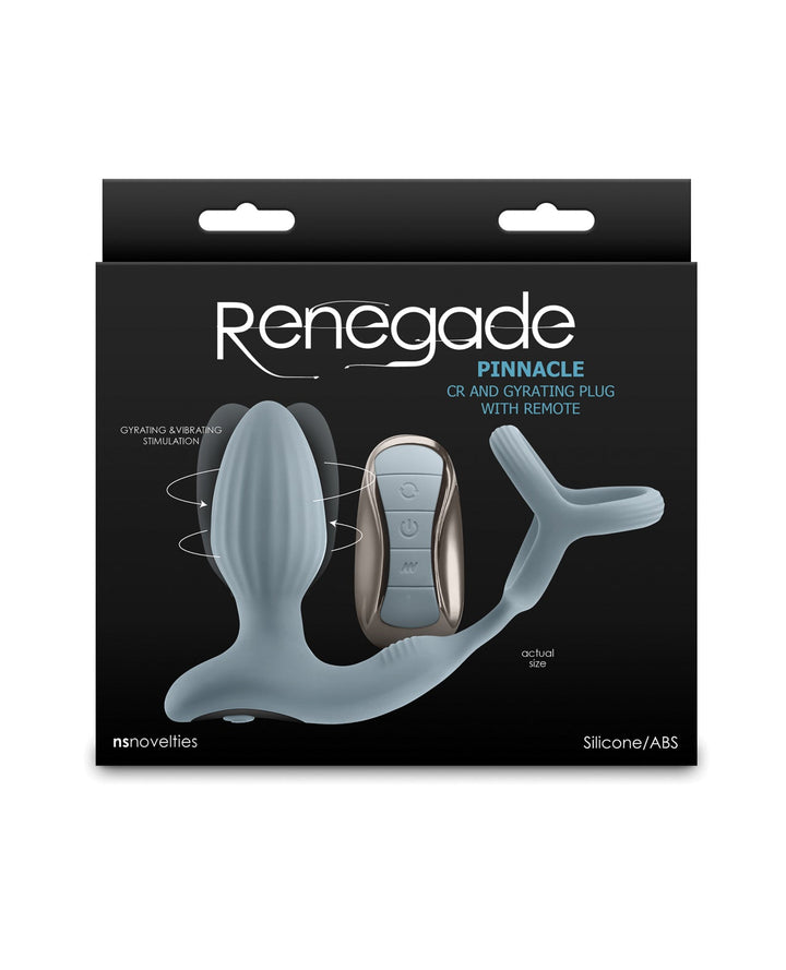 Ns Novelties INC Renegade Pinnacle Cock Ring &amp; Gyrating Prostate Massager - Gray Anal Toys