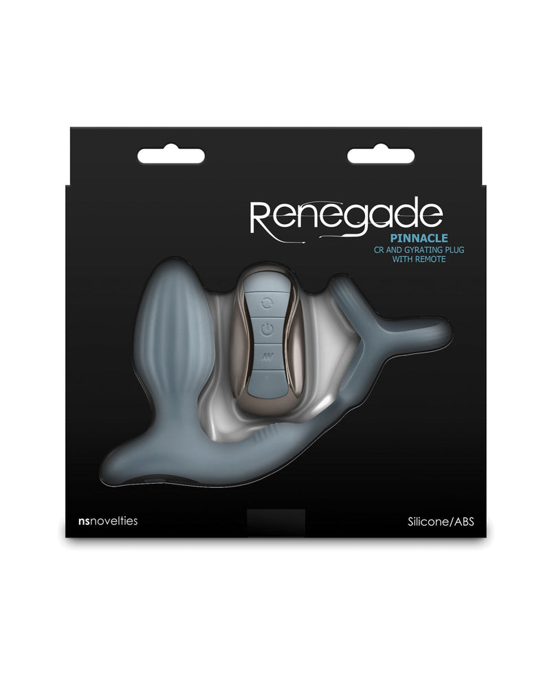 Ns Novelties INC Renegade Pinnacle Cock Ring & Gyrating Prostate Massager - Gray Anal Toys