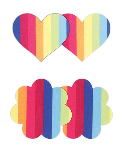 Ns Novelties INC Pretty Pasties Pride Heart & Flower Rainbow - 2 Pair Lingerie & Costumes