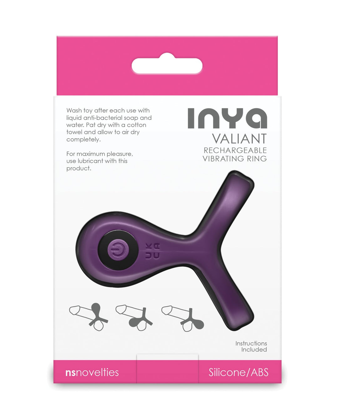 Ns Novelties INC INYA Valiant Cock &amp; Ball Vibe - Berry Penis Toys