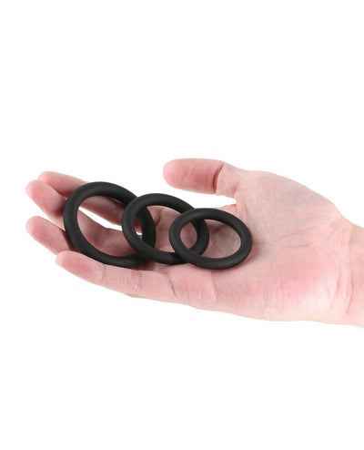 Ns Novelties INC Renegade Slim Cock Rings - Black, 3 pc Set Penis Toys