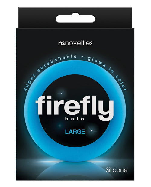 NS Novelties Firefly Halo Cockring Blue / Large Penis Toys