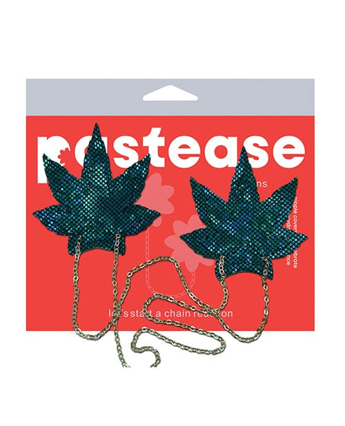 Pastease Pastease Chains Disco Weed Leaf - Green O/s Lingerie &amp; Costumes
