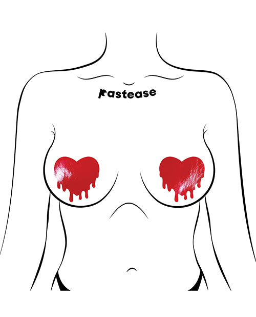 Pastease Pastease Faux Leather Melty Heart - Red O/S Lingerie &amp; Costumes