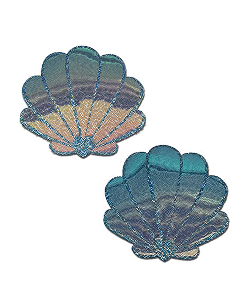 Pastease Pastease Opalescent Mermaid Shells - Seafoam Blue O/S Lingerie &amp; Costumes
