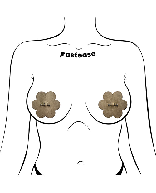 Pastease Pierced Flower Breast Petal with Barbell Piercing - Nude O/S