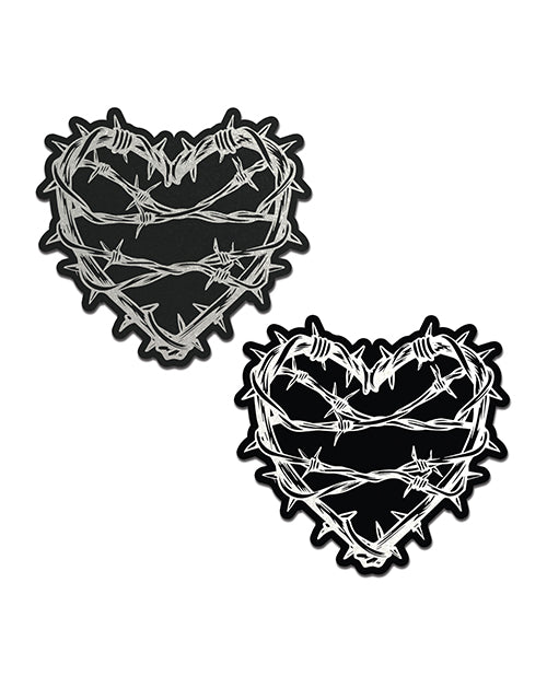 Pastease Pastease Premium Barbed Wire Heart Reflective - Black O/S Lingerie &amp; Costumes