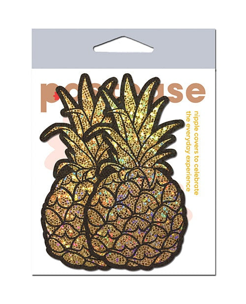 Pastease Pastease Premium Glitter Pineapple - Gold O/S Lingerie &amp; Costumes