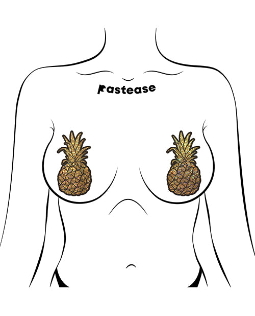 Pastease Pastease Premium Glitter Pineapple - Gold O/S Lingerie &amp; Costumes