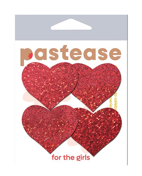 Pastease Pastease Premium Petites Glitter Heart - Red O/s Pack Of 2 Pair Lingerie &amp; Costumes
