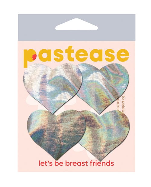 Pastease Pastease Premium Petites Holographic Heart - Silver O/s Pack Of 2 Pair Lingerie &amp; Costumes