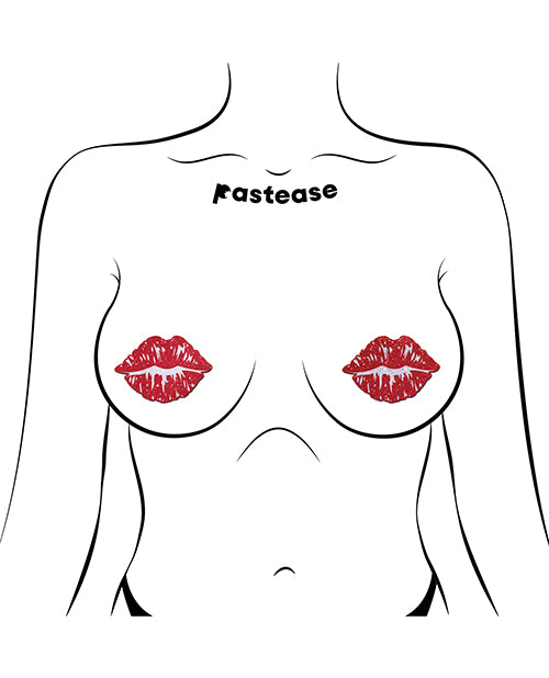 Pastease Pastease Premium Sparkle Kissing Lips - Red O/S Lingerie &amp; Costumes