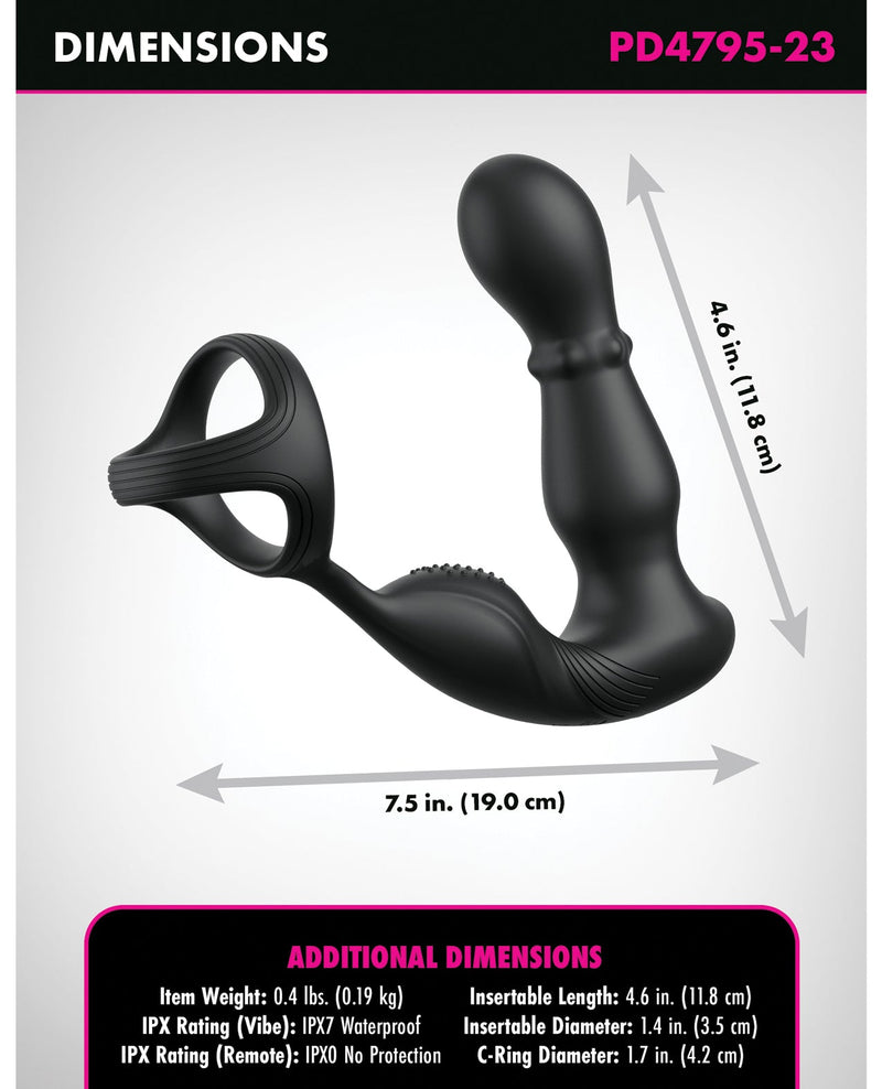 Pipedream Products Anal Fantasy Elite Ass-Gasm Slide & Glide P-Spot Stimulator - Black Anal Toys