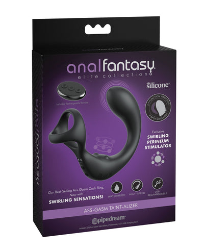 Pipedream Products Anal Fantasy Elite Ass-Gasm Taint-Alizer P-Spot Vibrator - Black Anal Toys