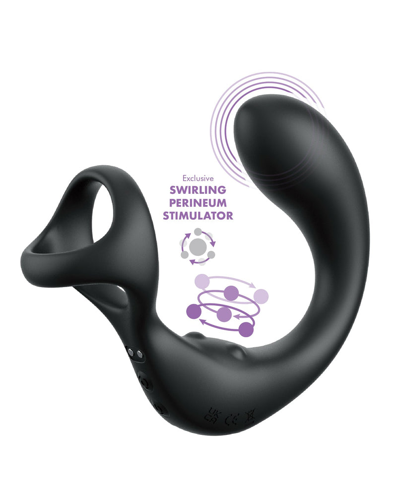 Pipedream Products Anal Fantasy Elite Ass-Gasm Taint-Alizer P-Spot Vibrator - Black Anal Toys