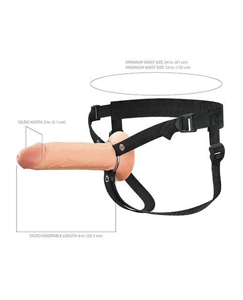 Fantasy X-Tensions Elite 8" Silicone Hollow Strap-on with Harness - Light