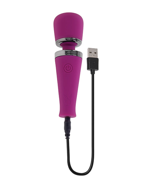 Playboy Playboy Pleasure Mic Drop Petite Wand Vibrator - Fuschia Vibrators