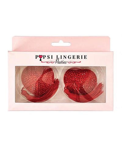 Popsi Lingerie Diamond Reuseable Tassel Pasties - O/s Red Lingerie & Costumes