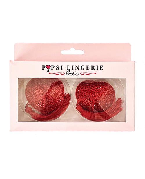 Popsi Lingerie Diamond Reuseable Tassel Pasties - O/s Red Lingerie & Costumes
