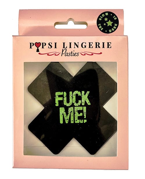 Popsi Lingerie Glow In The Dark Fuck Me Pasties - O/s Black Lingerie &amp; Costumes
