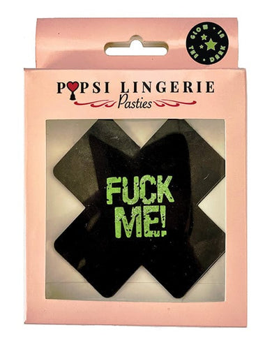 Popsi Lingerie Glow In The Dark Fuck Me Pasties - O/s Black Lingerie & Costumes