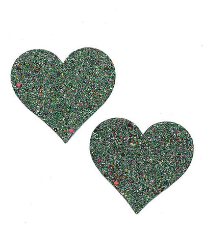Popsi Lingerie Glow In The Dark Glitter Heart Pasties - O/s Lingerie & Costumes