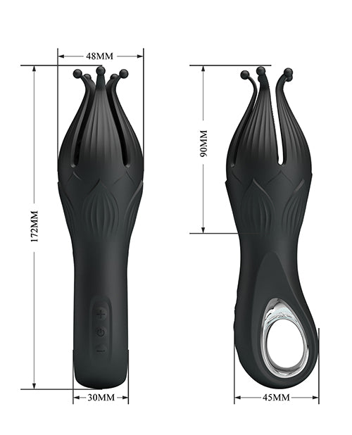 Pretty Love Pretty Love Arella Multi Petal Stimulator - Black Vibrators